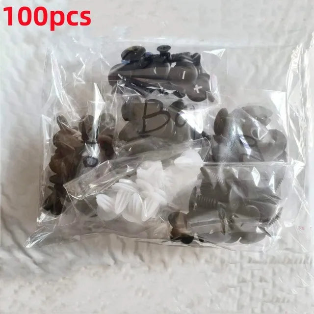 100Pcs Auto Fastener Clip Mixed Car Body Push Retainer Pin Rivet Bumper Door Trim Panel Fastener Kit Car Clips Box or Bag Packag