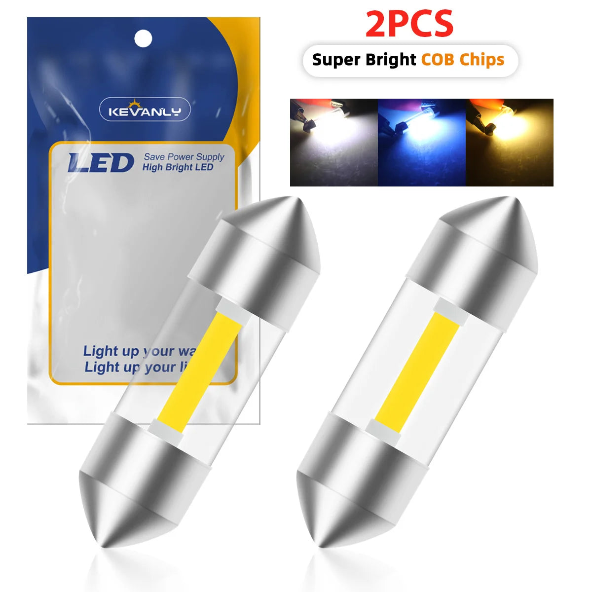 2PCS C10W C5W LED Interior Car Light Festoon 31mm 36mm 39mm 41mm COB LED Reading Dome Lights Trunk Lighting License Plate Lamp