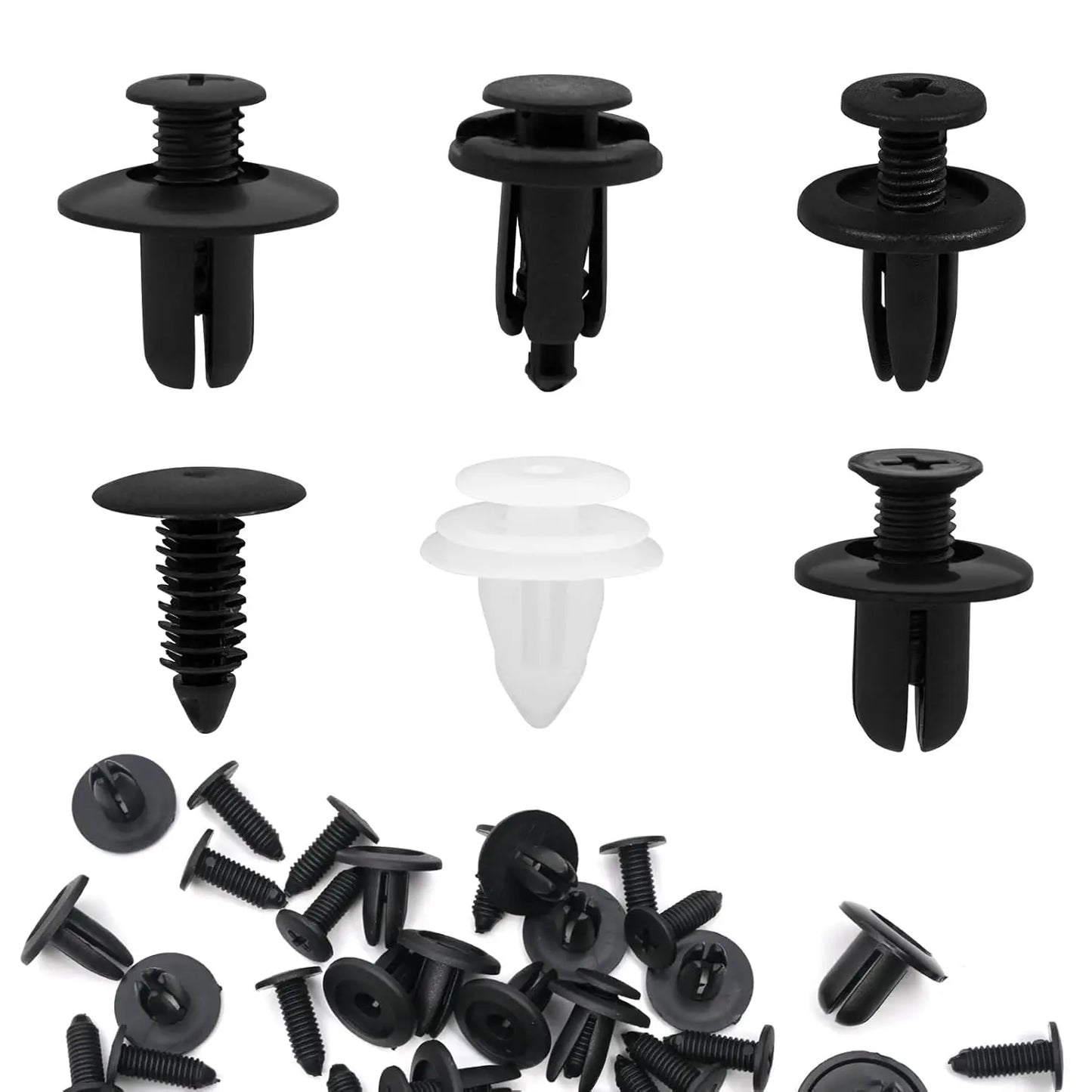 100Pcs Auto Fastener Clip Mixed Car Body Push Retainer Pin Rivet Bumper Door Trim Panel Fastener Kit Car Clips Box or Bag Packag