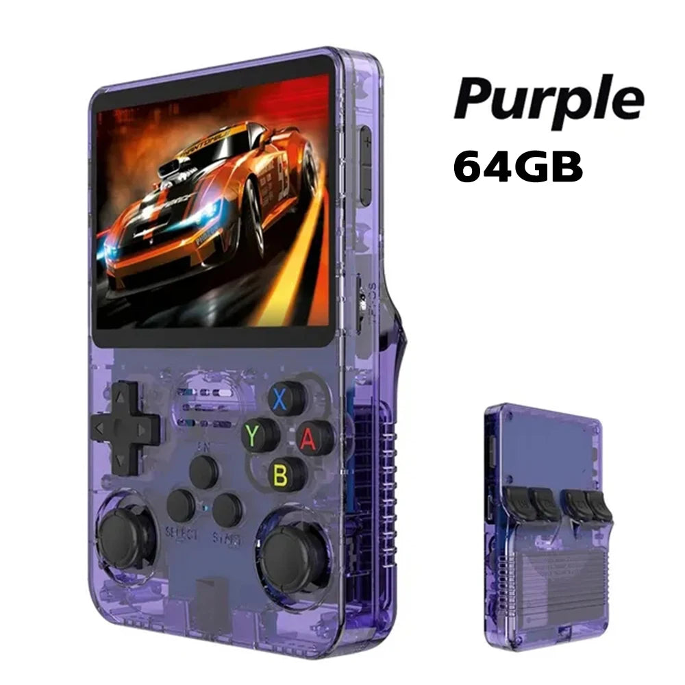 128GB Open Source R36S Video Game Console Linux System 3.5 Inch IPS Screen Orange Portable Pocket Video Player 64GB best Games