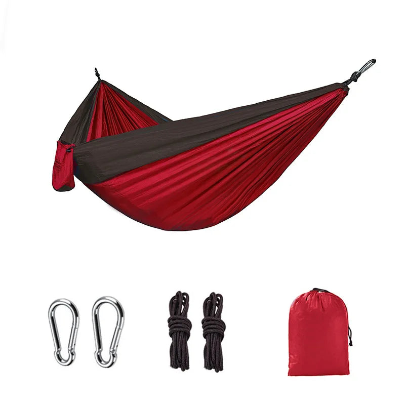 Ultra-Light Travel Camping Hammock 300kg Load Capacity Breathable Quick-Drying Parachute Nylon Included Outdoor Indoor Garden