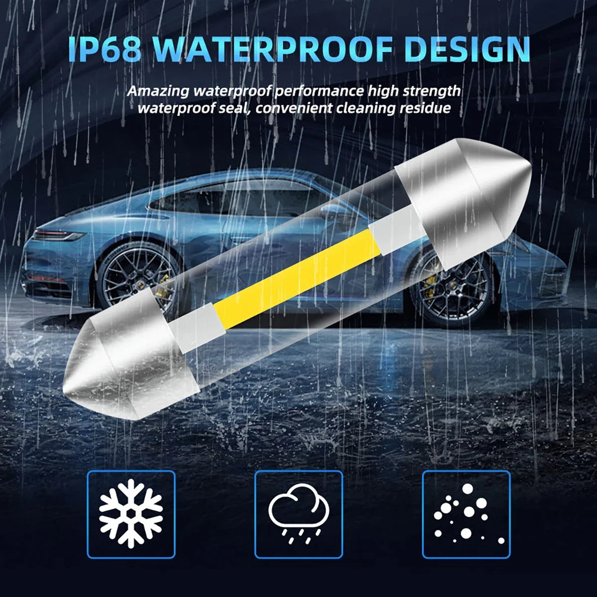 2PCS C10W C5W LED Interior Car Light Festoon 31mm 36mm 39mm 41mm COB LED Reading Dome Lights Trunk Lighting License Plate Lamp