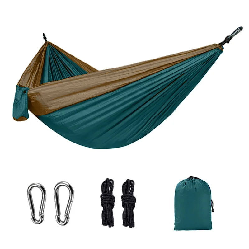 Ultra-Light Travel Camping Hammock 300kg Load Capacity Breathable Quick-Drying Parachute Nylon Included Outdoor Indoor Garden