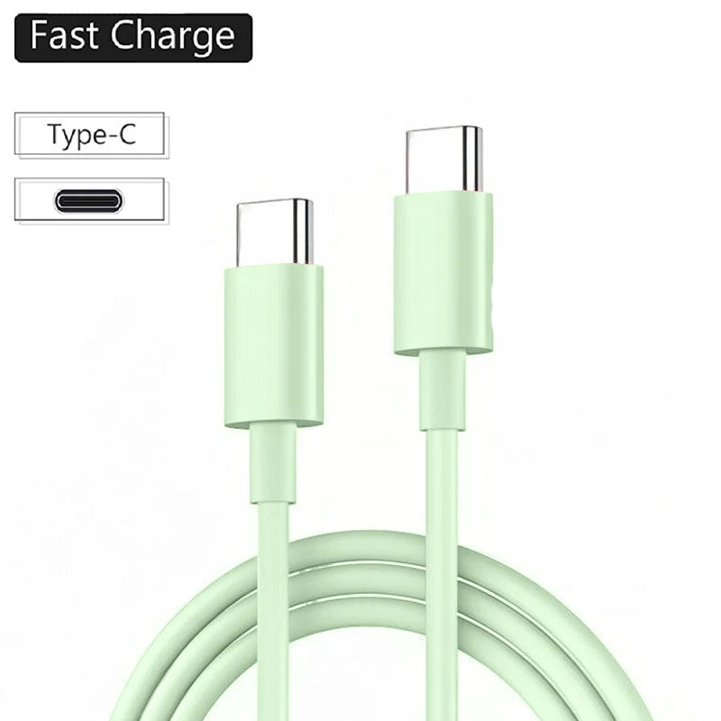 Type C to Type C Cable  For IPhone 15 16 PD 60W Fast Charging For Samsung Xiaomi Huawei Type C Data Line White Black 1M 2M 3M