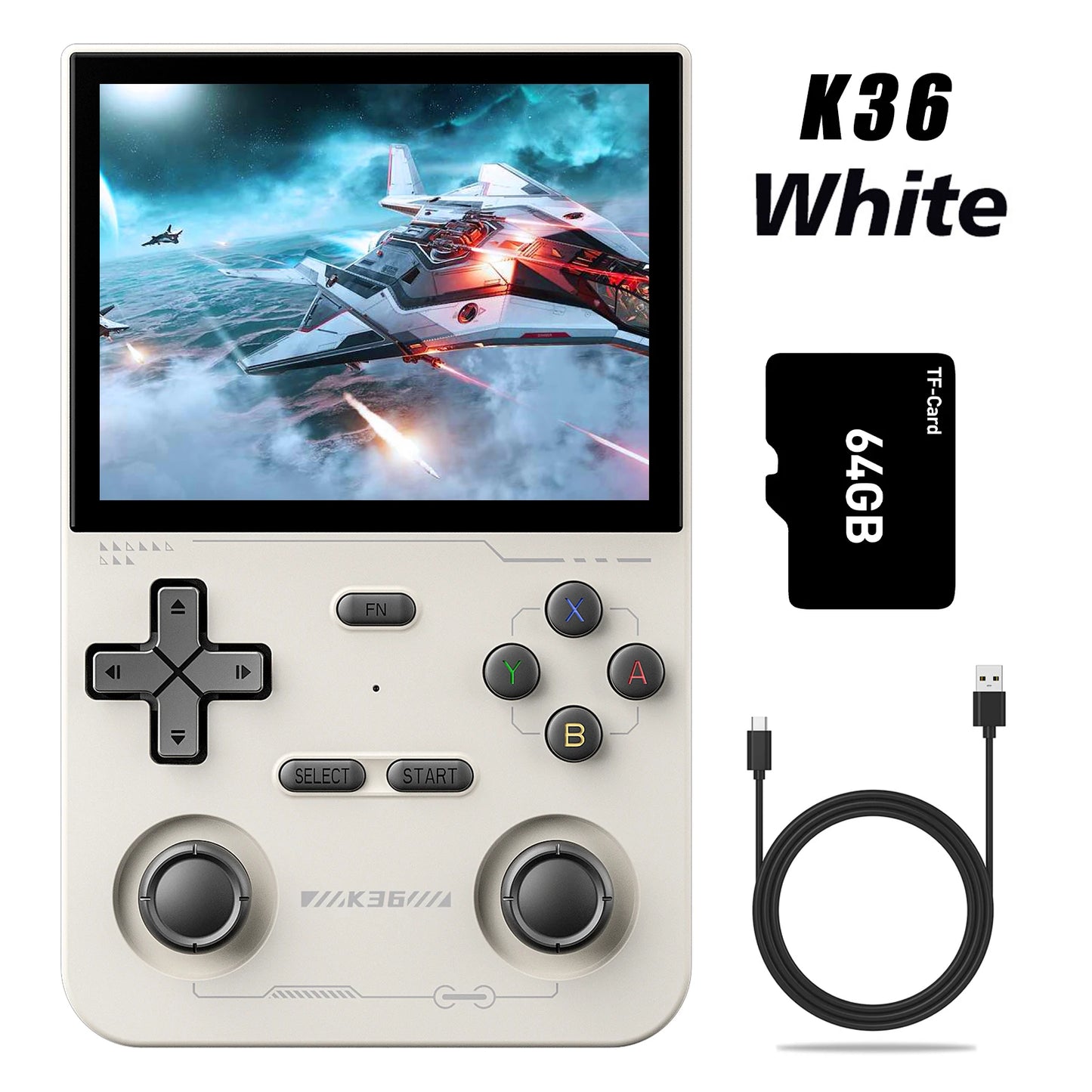 R36S Retro Handheld Video Game Console Linux System 3.5-inch IPS Screen Portable Handheld Video Player 64GB 15000 Games