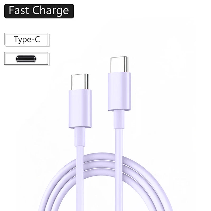 Type C to Type C Cable  For IPhone 15 16 PD 60W Fast Charging For Samsung Xiaomi Huawei Type C Data Line White Black 1M 2M 3M