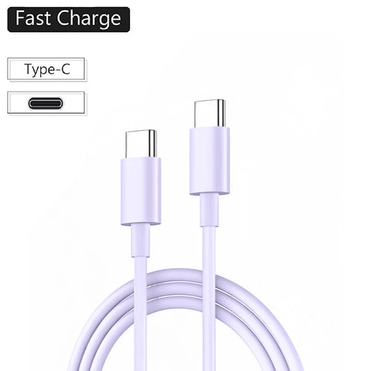Type C to Type C Cable  For IPhone 15 16 PD 60W Fast Charging For Samsung Xiaomi Huawei Type C Data Line White Black 1M 2M 3M