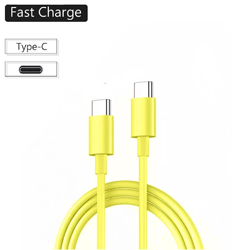Type C to Type C Cable  For IPhone 15 16 PD 60W Fast Charging For Samsung Xiaomi Huawei Type C Data Line White Black 1M 2M 3M