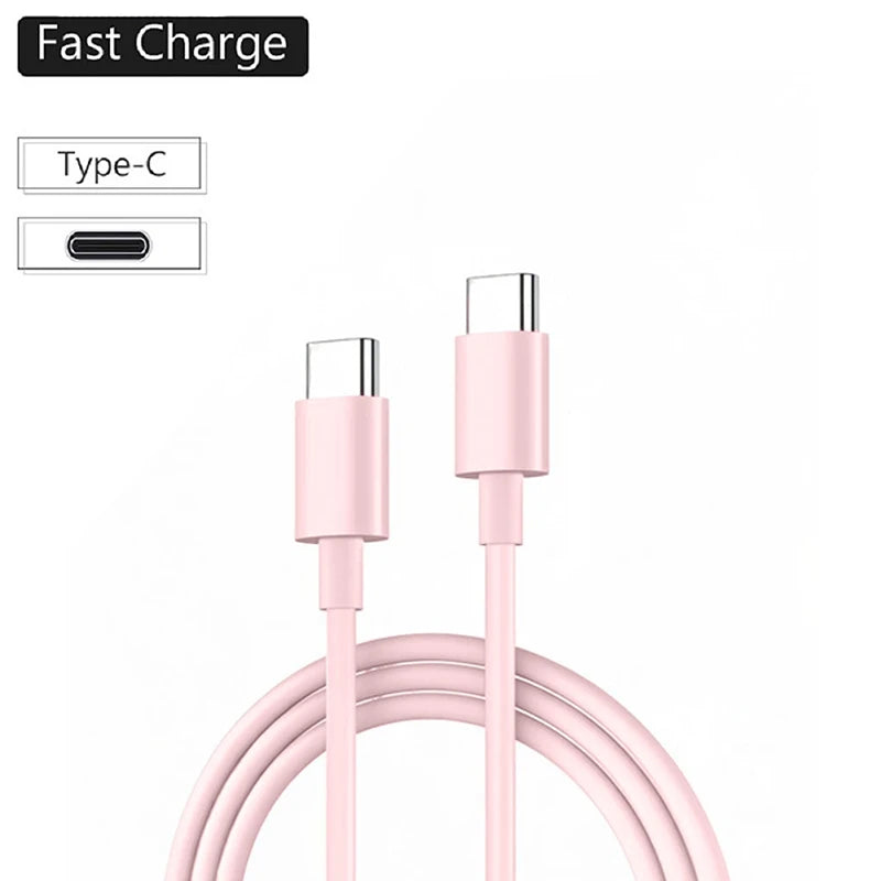 Type C to Type C Cable  For IPhone 15 16 PD 60W Fast Charging For Samsung Xiaomi Huawei Type C Data Line White Black 1M 2M 3M