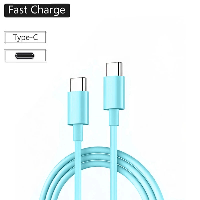Type C to Type C Cable  For IPhone 15 16 PD 60W Fast Charging For Samsung Xiaomi Huawei Type C Data Line White Black 1M 2M 3M