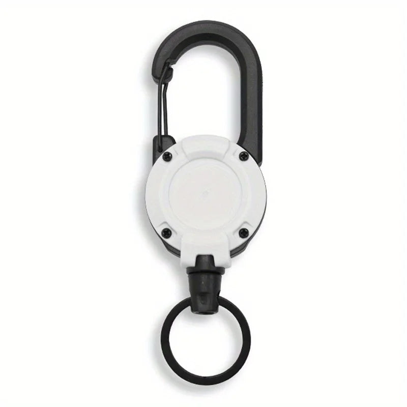 Heavy Duty Retractable Badge Reel Anti-theft Metal Easy-to-pull Buckle Rope Elastic Keychain Sporty Retractable Key Ring Tools
