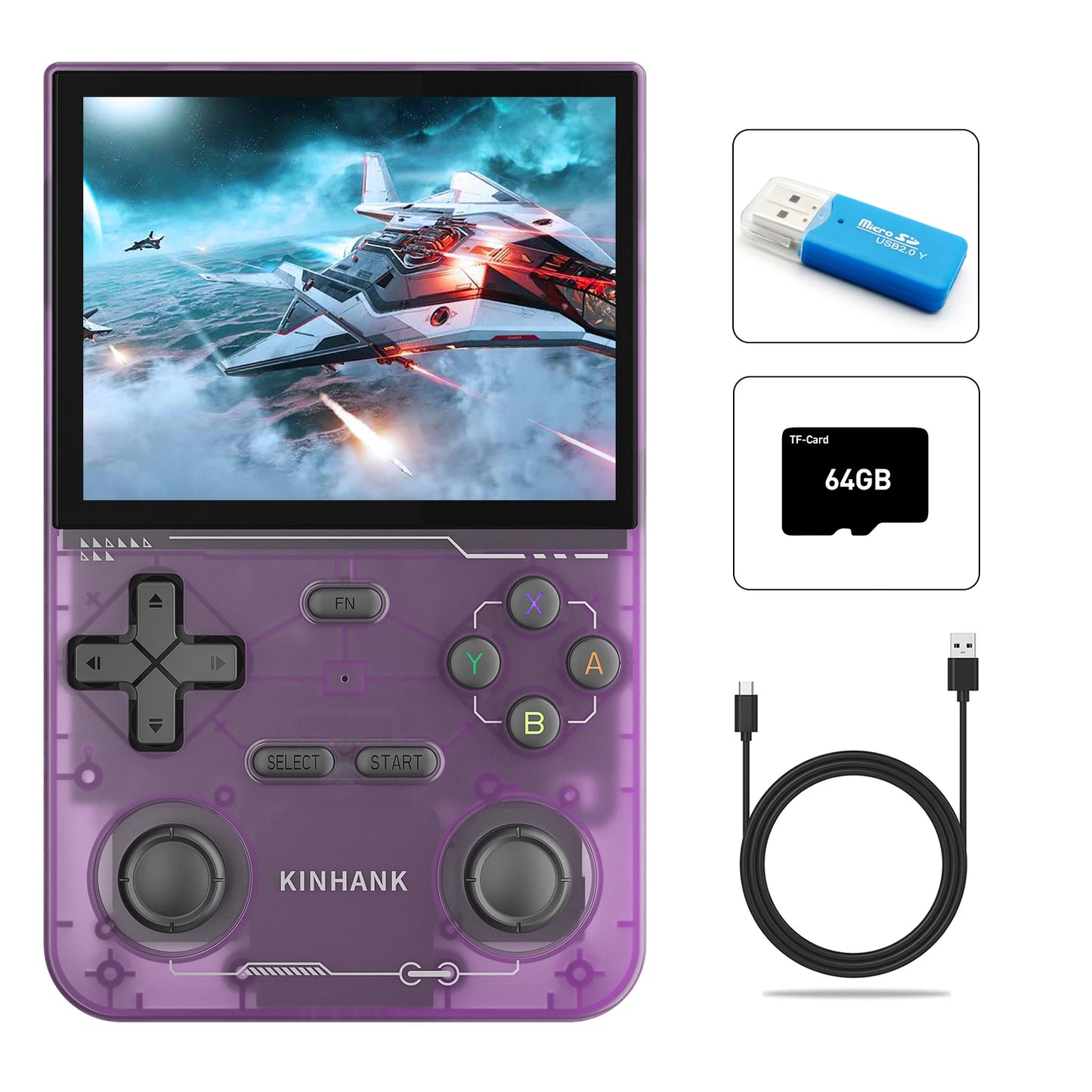 NEW Open Source K36 Retro Handheld Video Game Console 16000 Games Emulator for PS1/PSP/DC/N64/SS 500nit 3.5 Inch IPS Screen