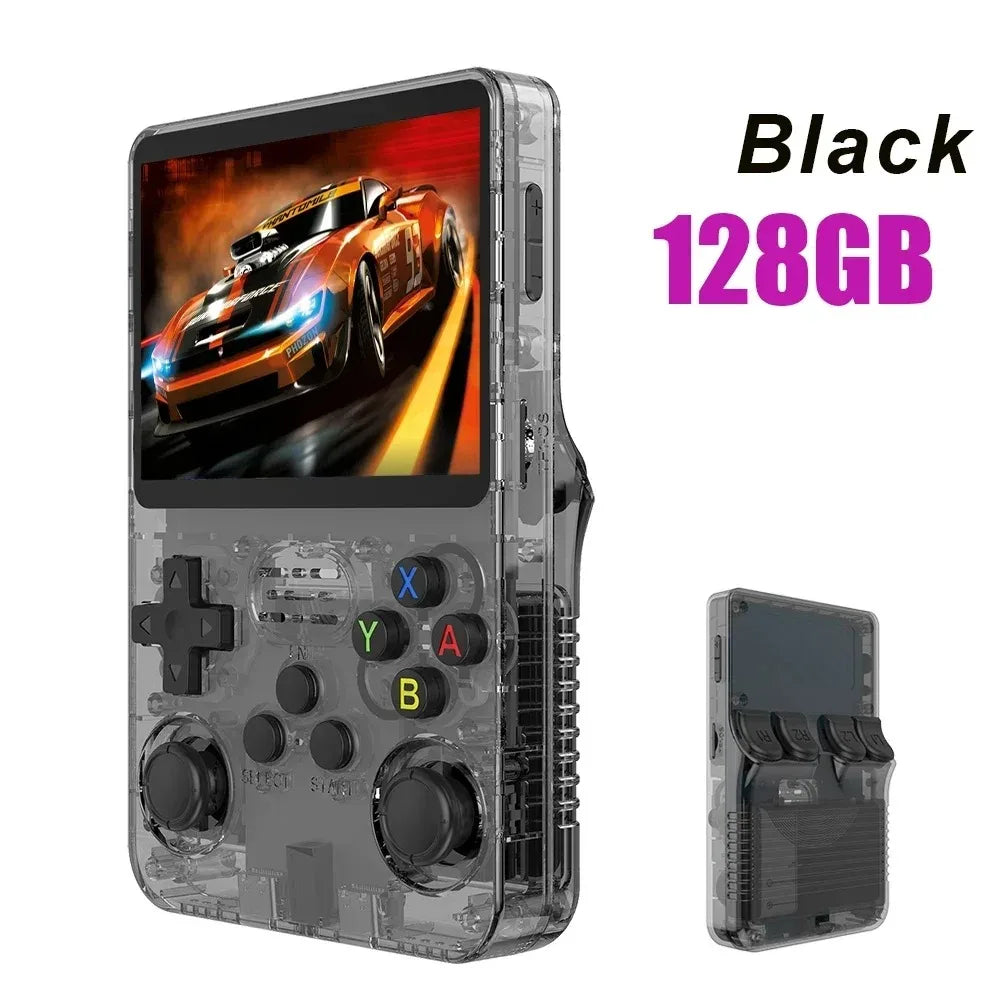 R36S 128G Retro Handheld Game Console Linux System 3.5Inch IPS Screen Portable Pocket Video Player 2 Joystick 64G Kid Gift