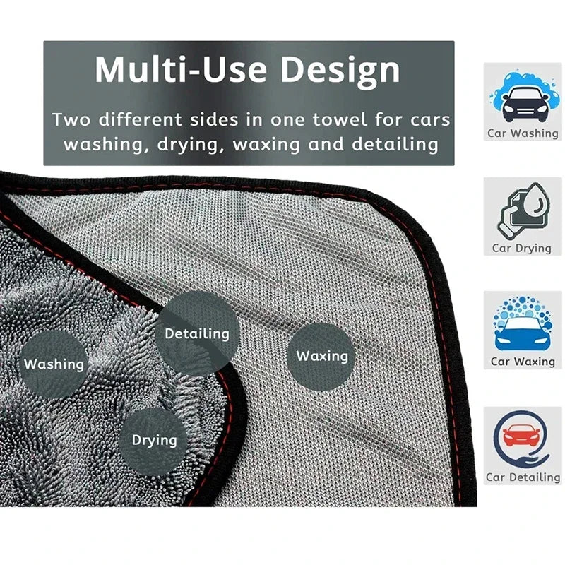 Professional Car Cleaning Towel Thickened Ultrafine Fiber 600GSM Car Washing Accessories Quick Drying Cloth Not Damaging the Car