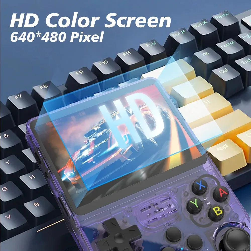 R36S 128G Retro Handheld Game Console Linux System 3.5Inch IPS Screen Portable Pocket Video Player 2 Joystick 64G Kid Gift