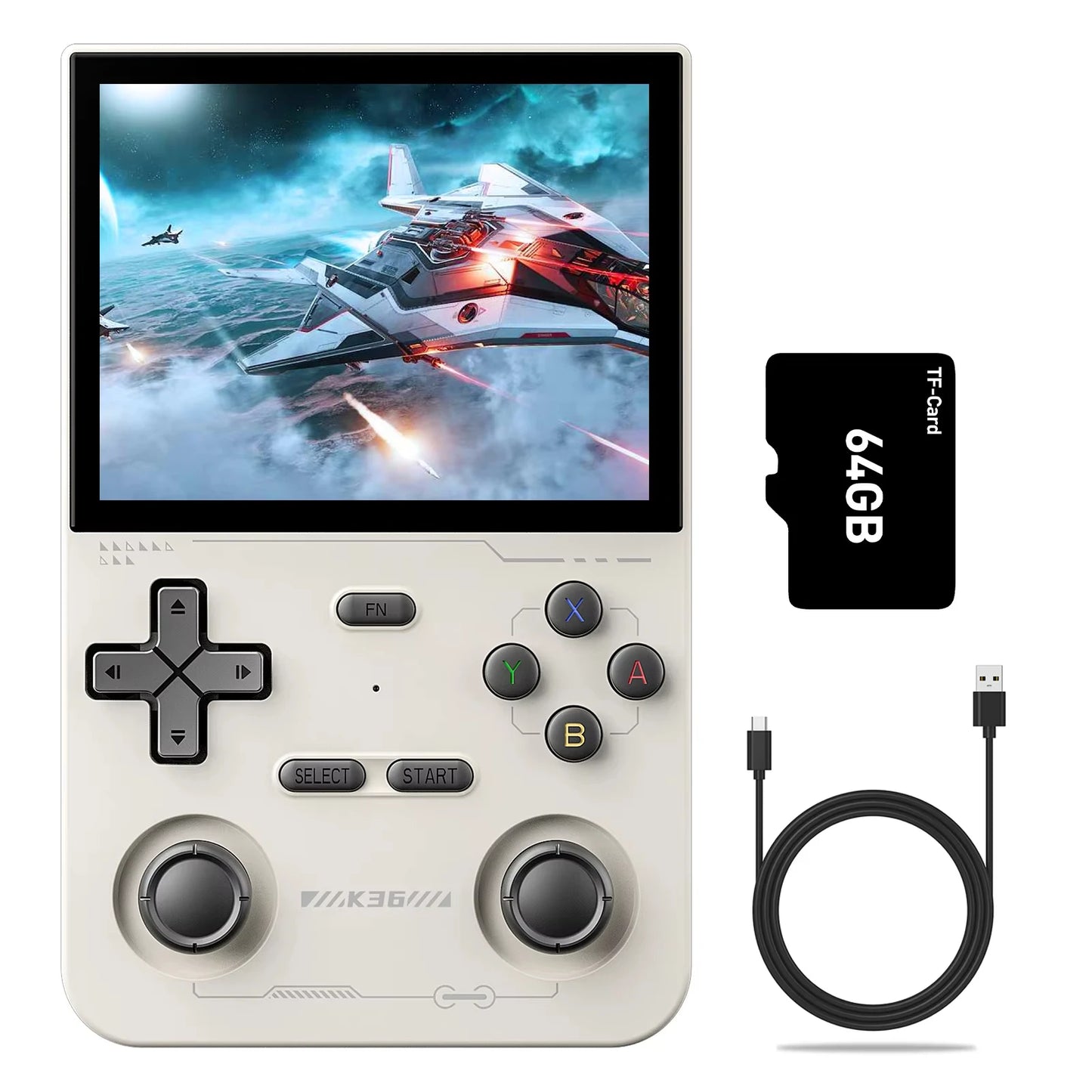 K36 Retro Handheld Video Game Console Linux System 3.5-inch IPS Screen Portable Handheld Video Player Suitable for PS1/PSP/N64