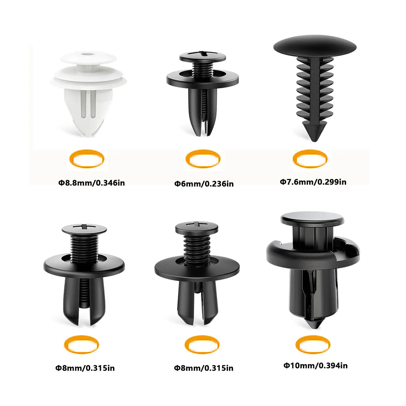 100Pcs Auto Fastener Clip Mixed Car Body Push Retainer Pin Rivet Bumper Door Trim Panel Fastener Kit Car Clips Box or Bag Packag