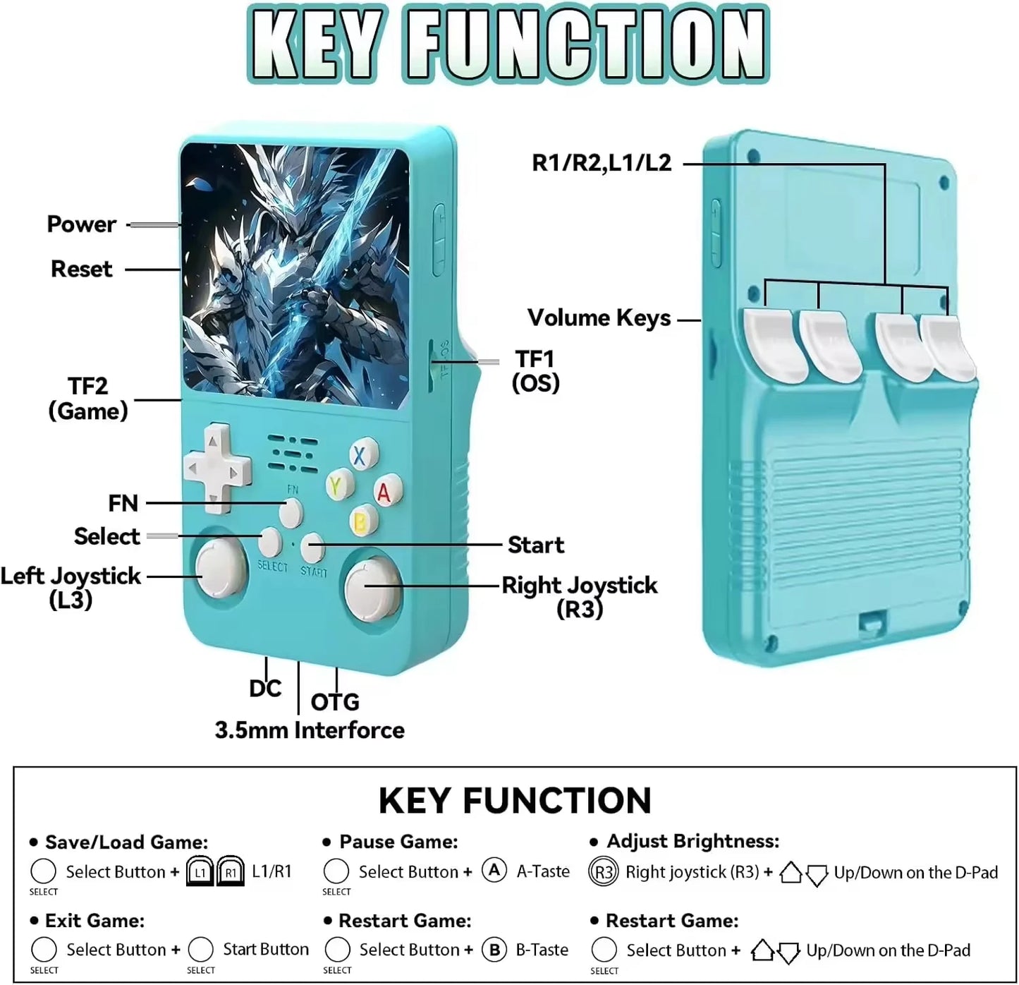 BOYHOM NEW R36S Retro Video Game Console Linux System 3.5 Inch IPS Screen Portable Pocket Player 64GB 128G Games best Kids gifts