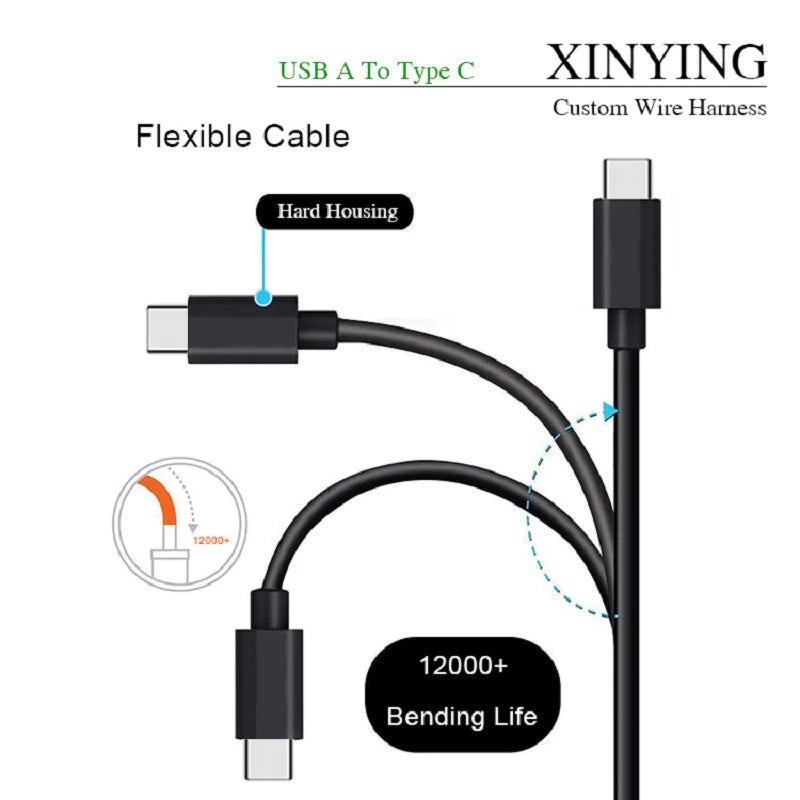 Type C to Type C Cable  For IPhone 15 16 PD 60W Fast Charging For Samsung Xiaomi Huawei Type C Data Line White Black 1M 2M 3M