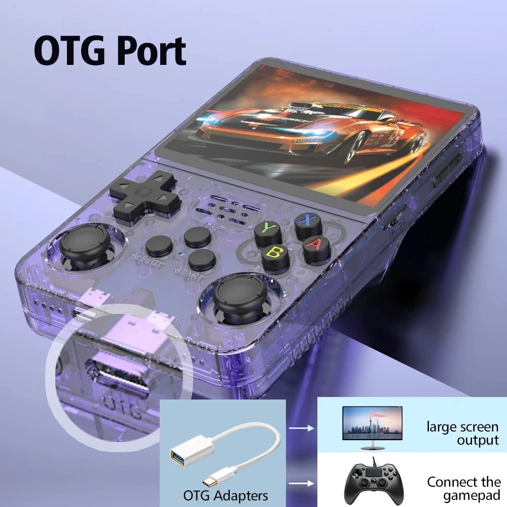 Open Source R36S Retro Handheld Video Game Console Linux System 3.5 Inch IPS Screen Portable Pocket Video Player 64GB Games